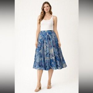 Vintage Austrian Geiger wool pleated Floral Skirt